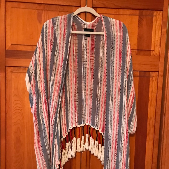 Steve Madden Tops - Steve Madden Red, White, and Blue Shawl